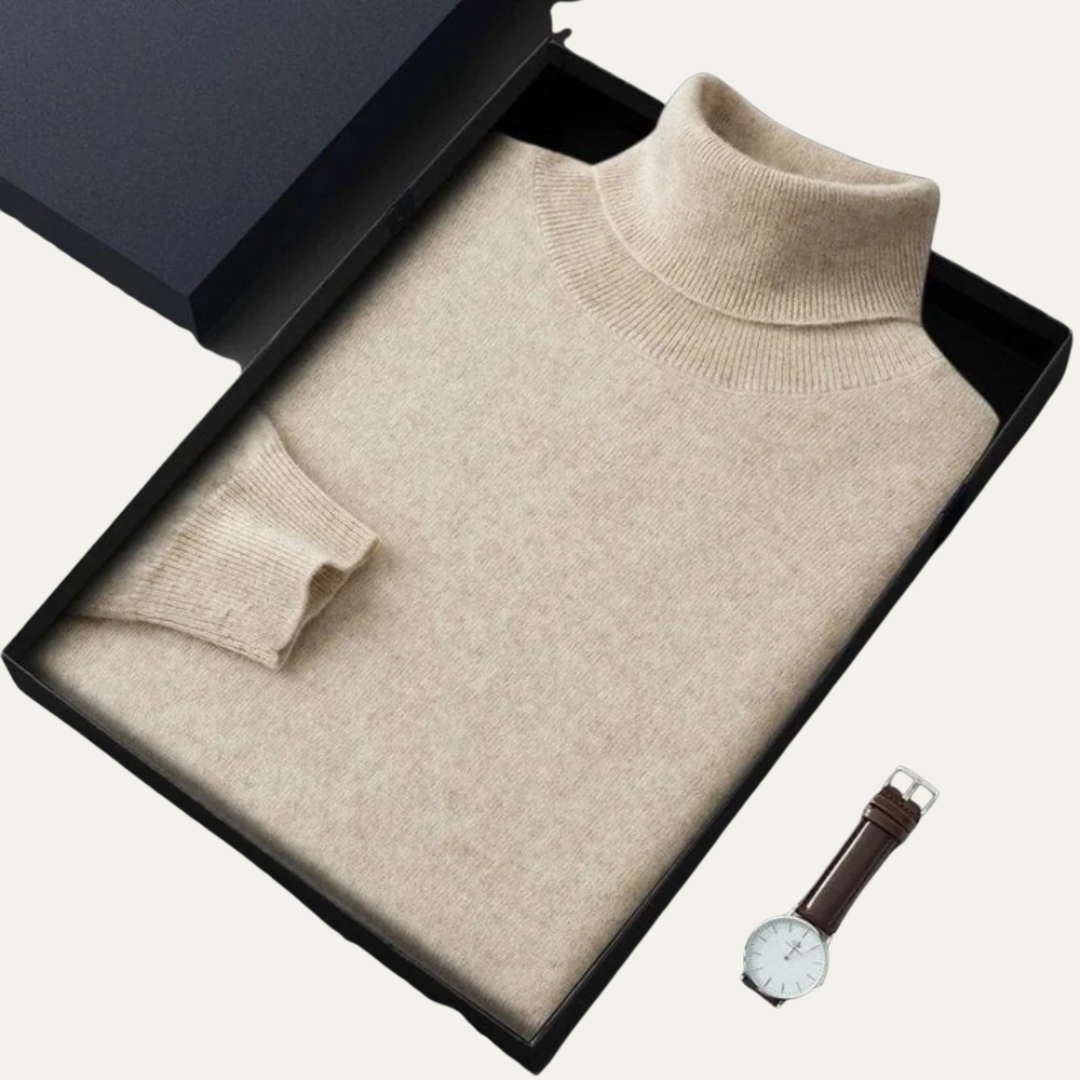 Men’s Fine Gauge Fitted Turtleneck Sweater