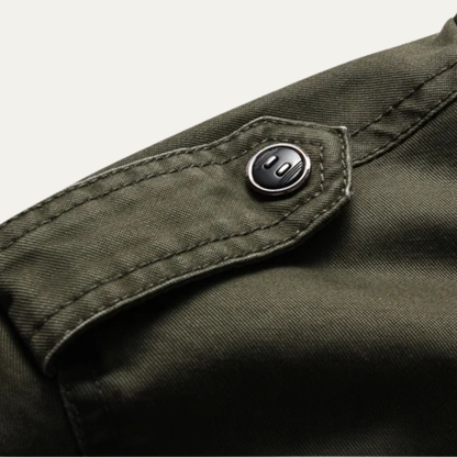 Men’s Faux Suede Bomber Jacket with Chest Patch Pockets