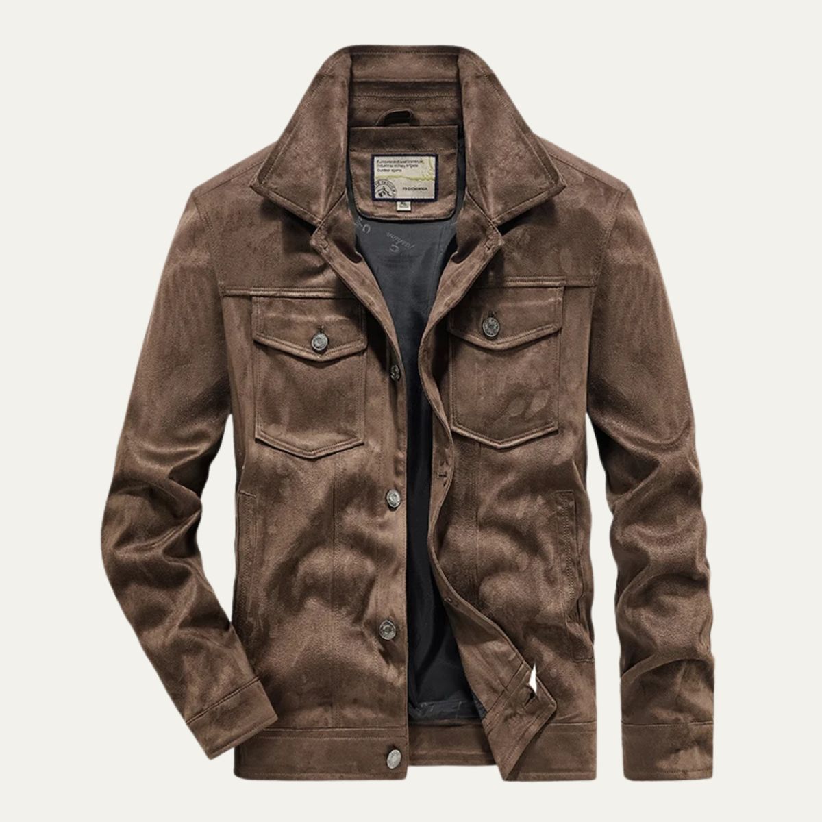 Men’s Textured Suede Trucker Jacket