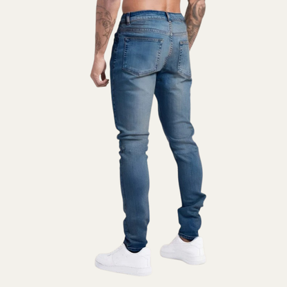 Men’s Distressed Skinny Low Rise Jeans