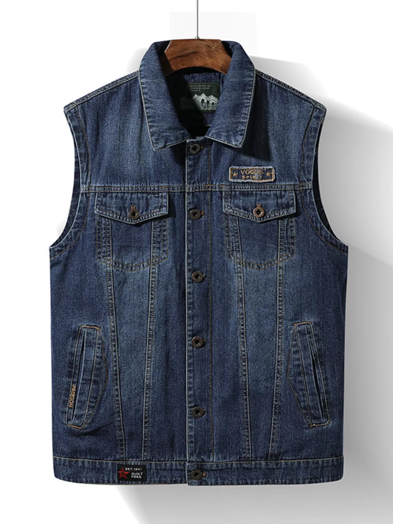 Big and Tall Mens Jeans Vest - BritishElegance