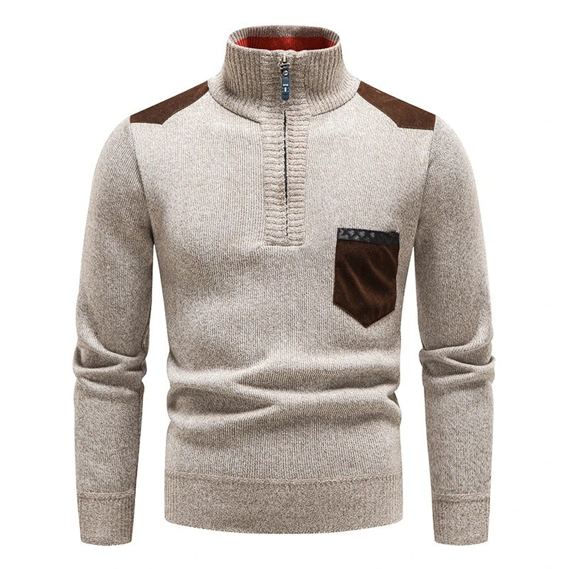 Classic Cable Knit Zip Sweater - BritishElegance