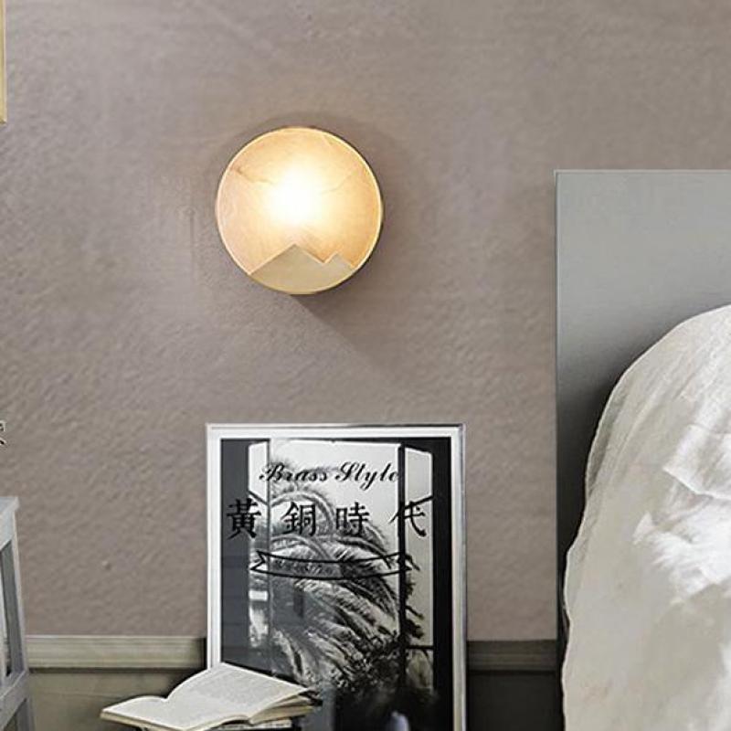 Modern Marble LED Wall Lamp With Gold Trim - BritishElegance