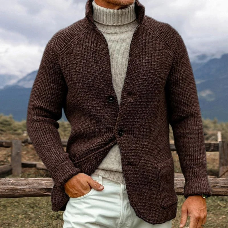 Classic Crew Neck Knitted Jacket