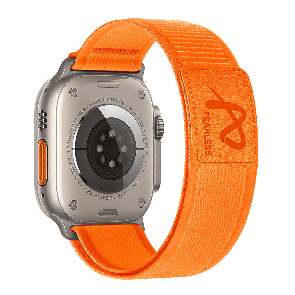 Durable Nylon Band for Apple Watch with Leather Patch