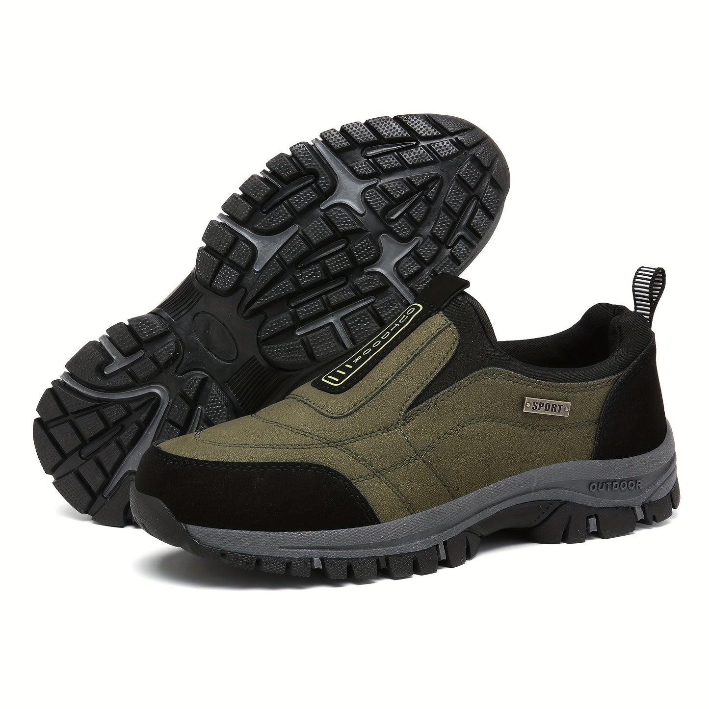 Men’s Slip-On Hiking Shoes – Lightweight Outdoor Walking Shoes with Cushioned Sole