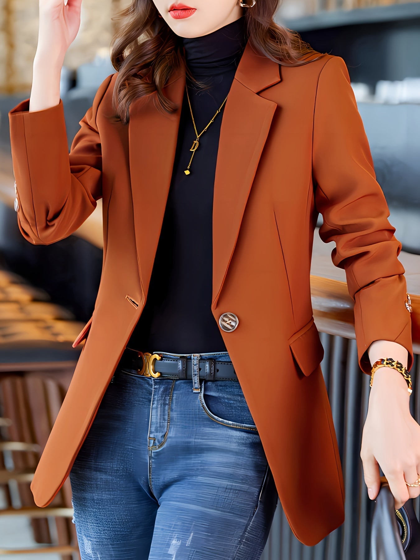 Classy Ladies Long Coat Jacket - BritishElegance