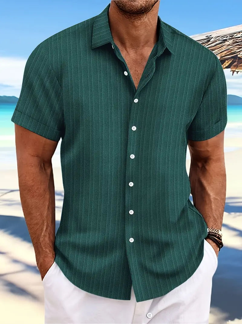 Relaxed Fit Striped Cotton Men's Shirt - BritishElegance