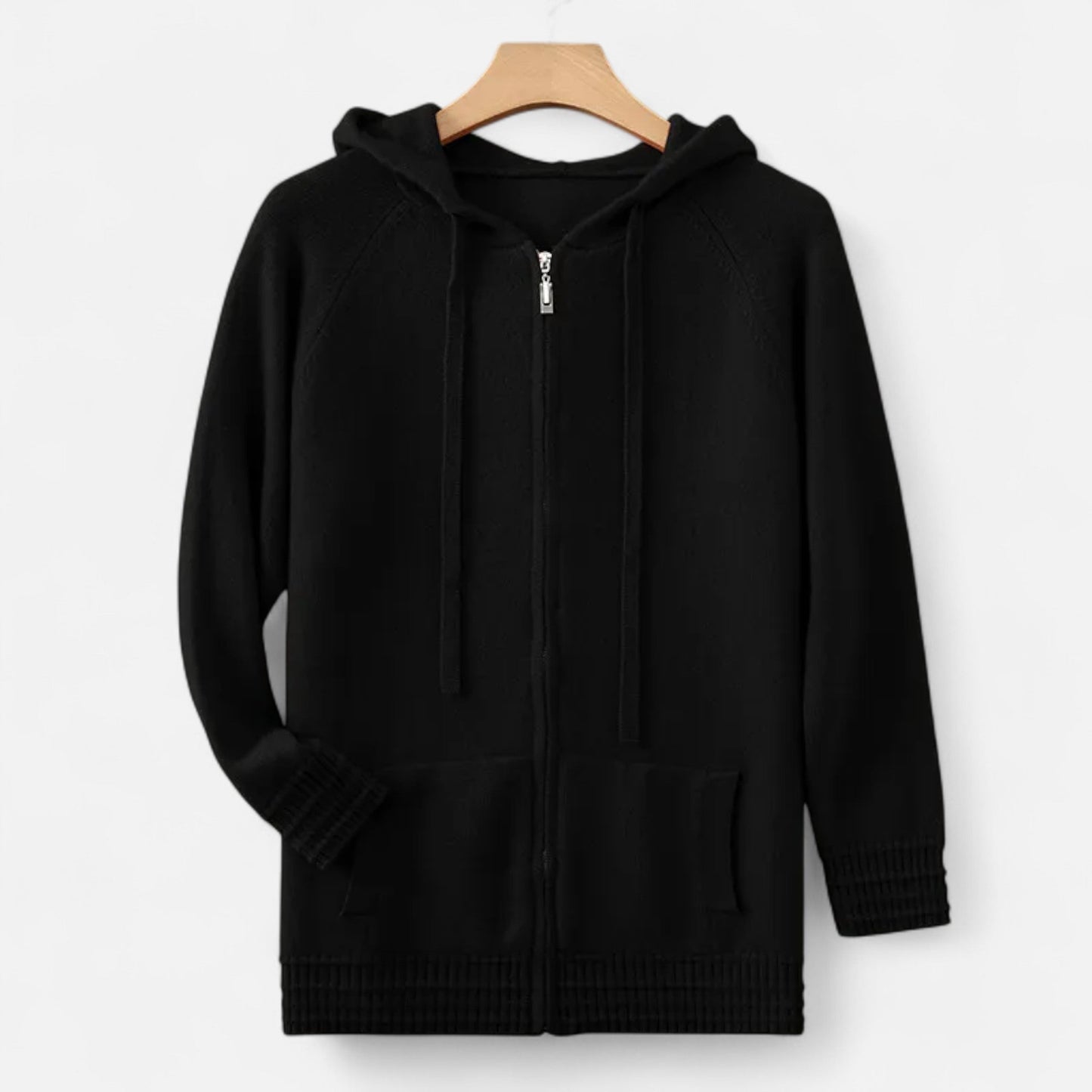 Cozy Cable Knit Hooded Zip Sweater