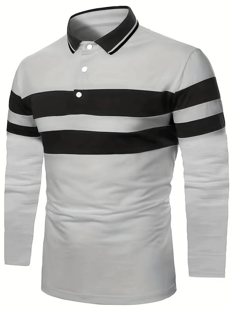 Christopher Men's Casual Long-Sleeve Colorblock Shirt