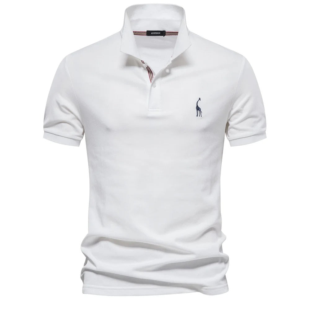 Classic Polo with Giraffe Embroidery - BritishElegance