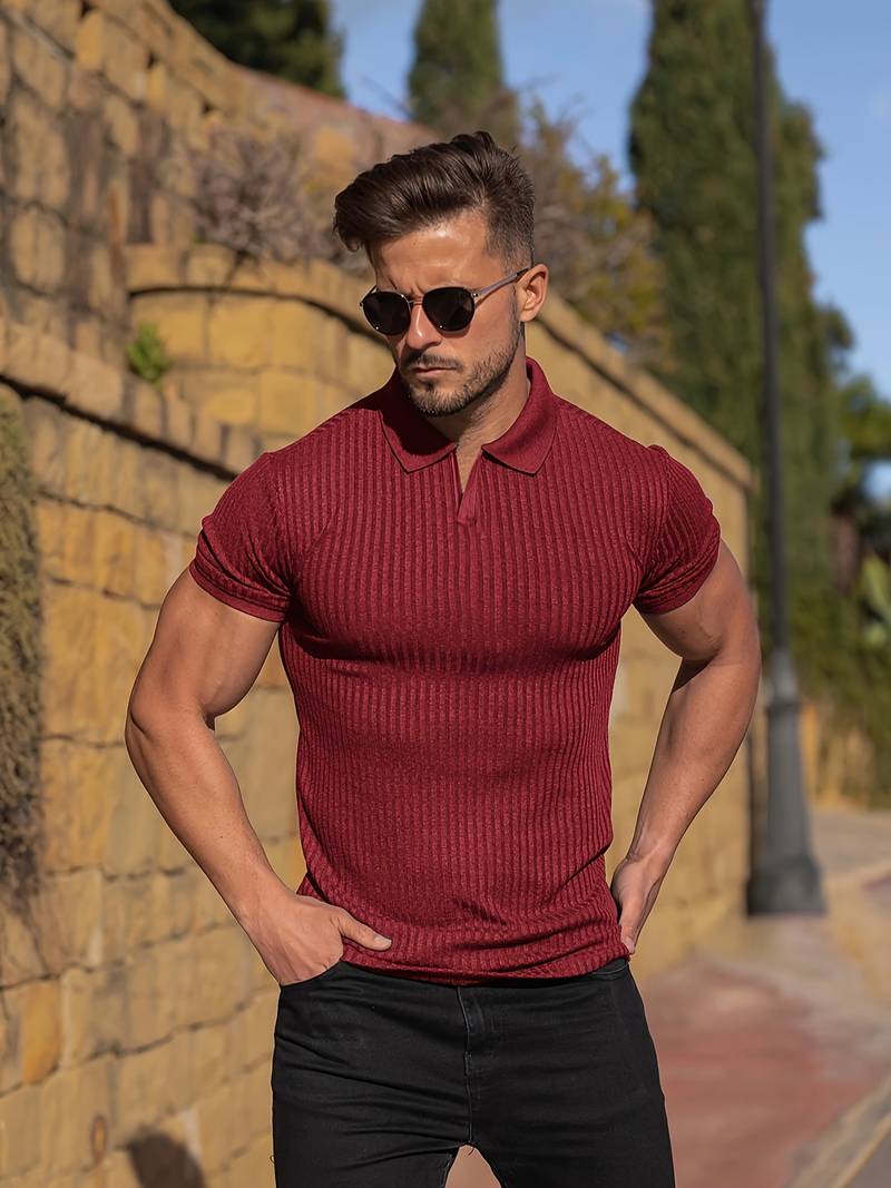 Men's Slim-Fit Ribbed Shirt: Oliver