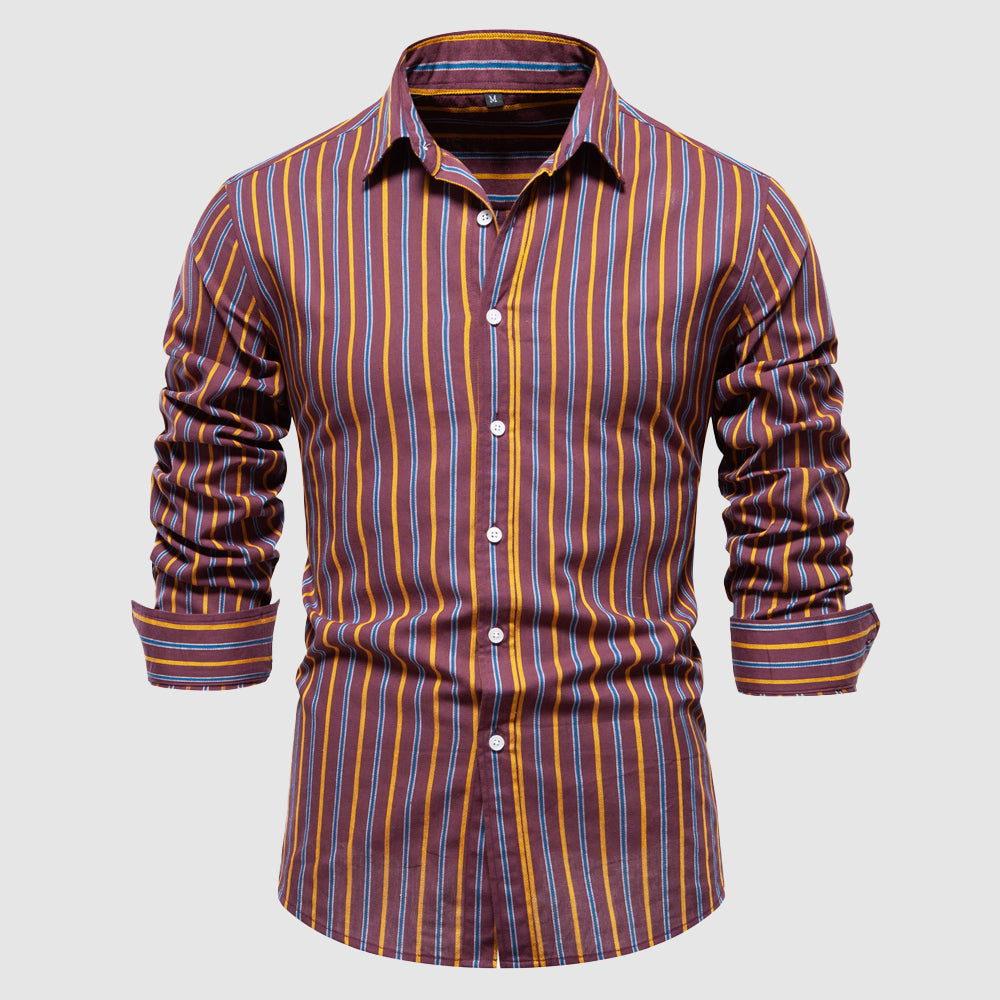 Classic Striped Casual Shirt for Men - BritishElegance