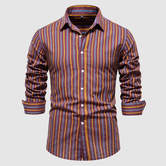 Classic Striped Casual Shirt for Men - BritishElegance