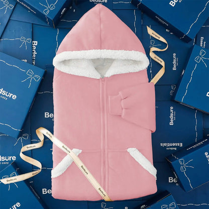CozyHaven | Sherpa Fleece Wearable Blanket Hoodie – Zippered, Warm & Ultra-Soft