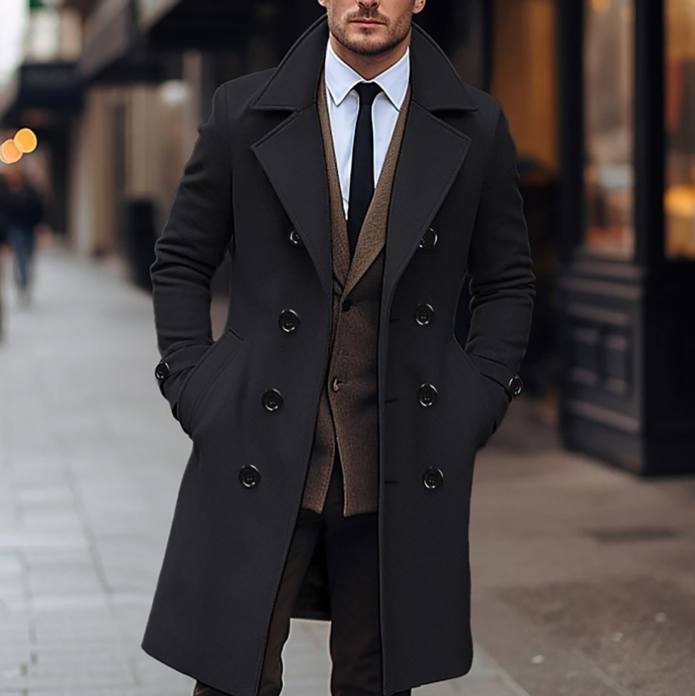 Classic British Wool Coat for Men - BritishElegance