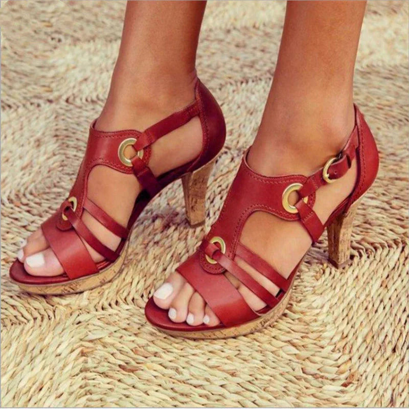 Elegant Ankle Strap High Heels - BritishElegance
