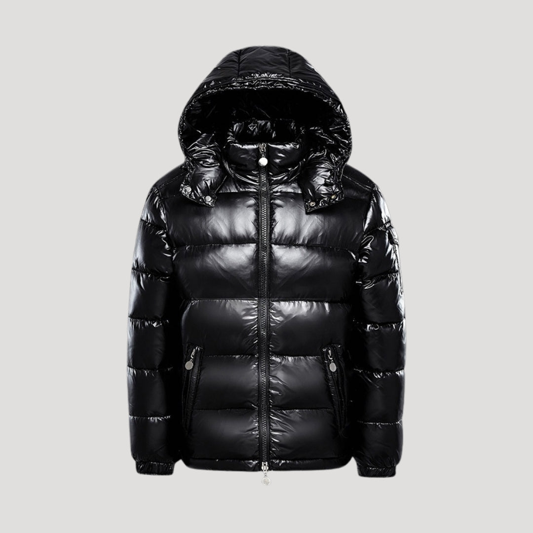 Men's Waterproof Black Parka Jacket – Warm Winter Puffer Coat - BritishElegance