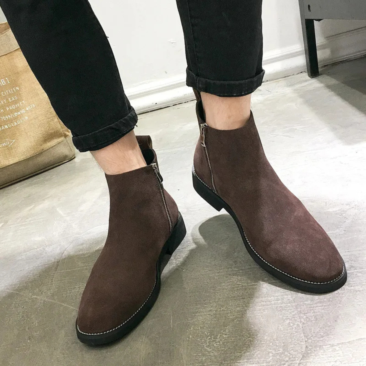 The Concorde Men’s Classic Suede Slip On Chelsea Boots