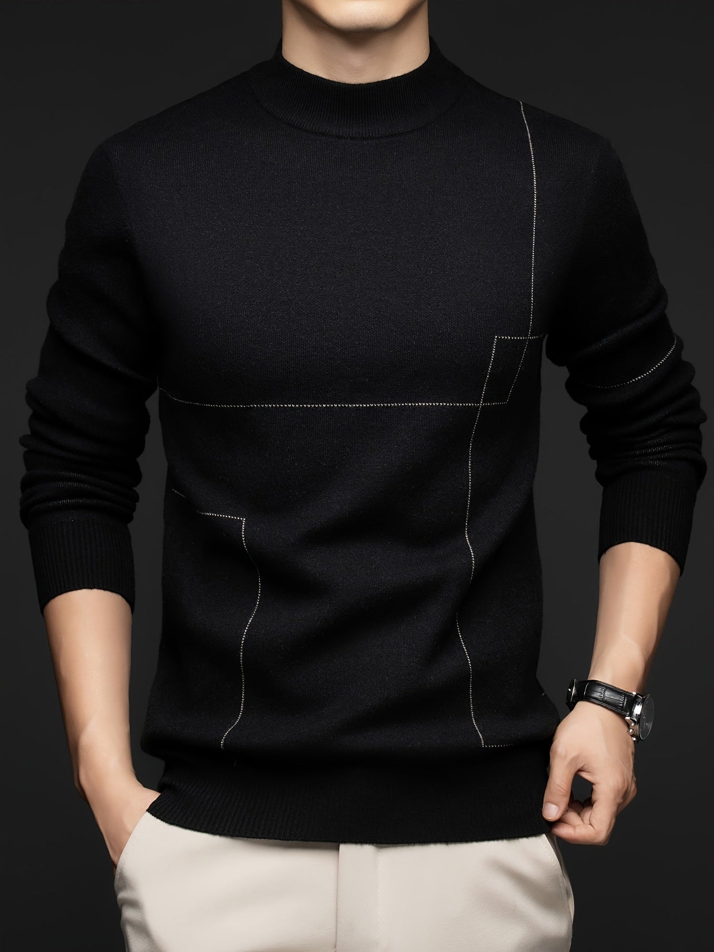 Cozy Long Sleeve Winter Knit Sweater - BritishElegance