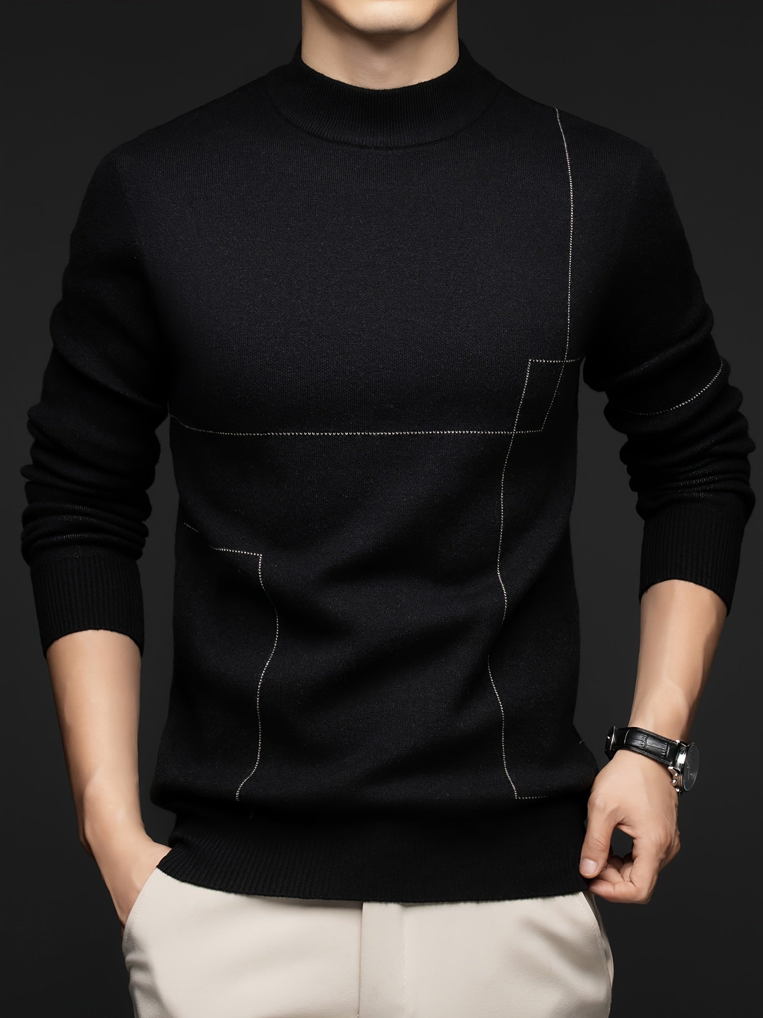 Cozy Long Sleeve Winter Knit Sweater - BritishElegance