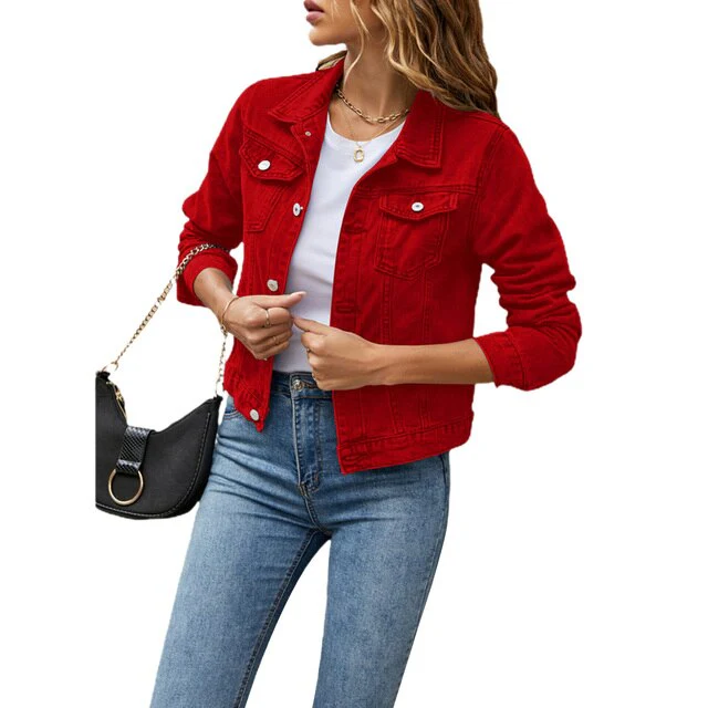 Goldie - Women’s Denim Jacket With Button Closure