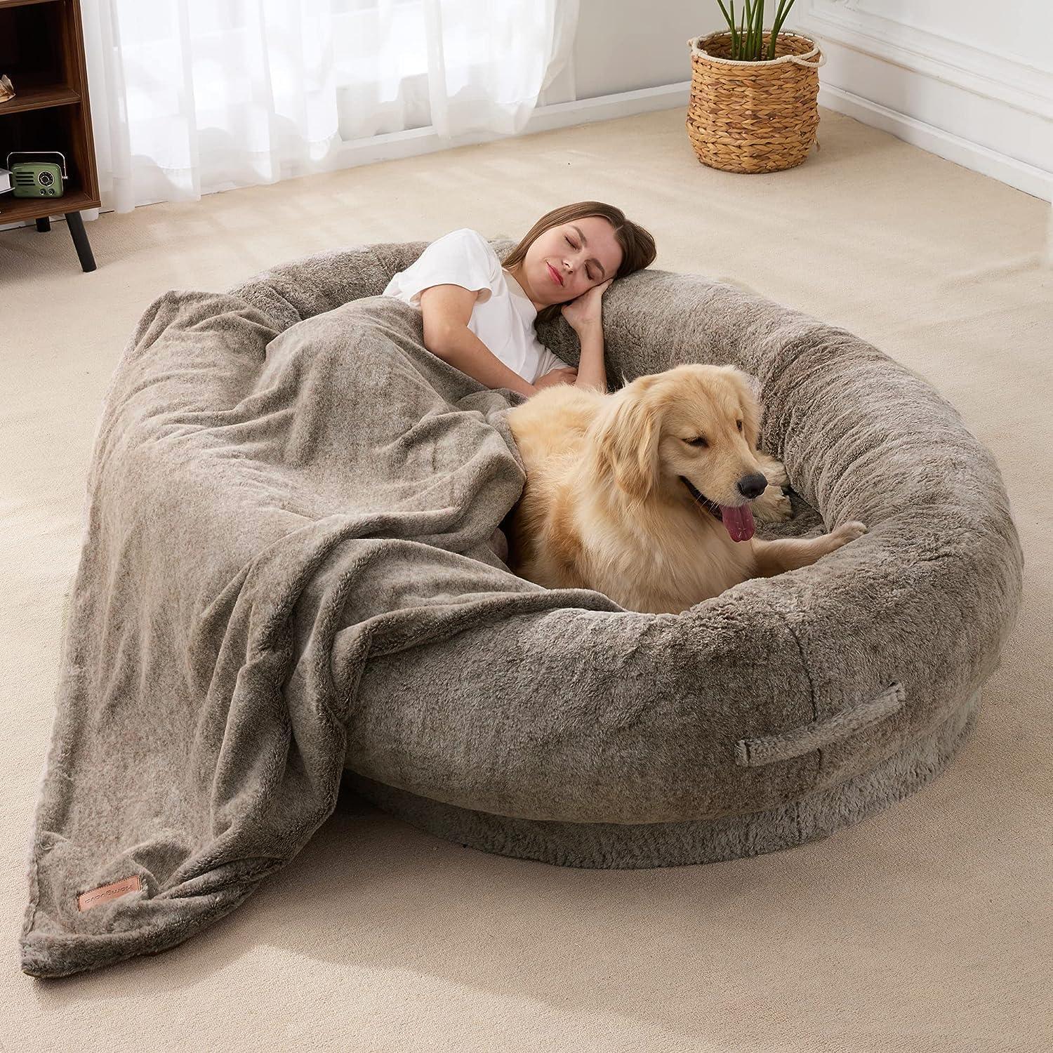 Plush Double Dog Bed for Cozy Pet Lounging - BritishElegance
