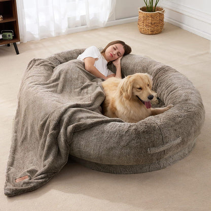 Plush Double Dog Bed for Cozy Pet Lounging - BritishElegance