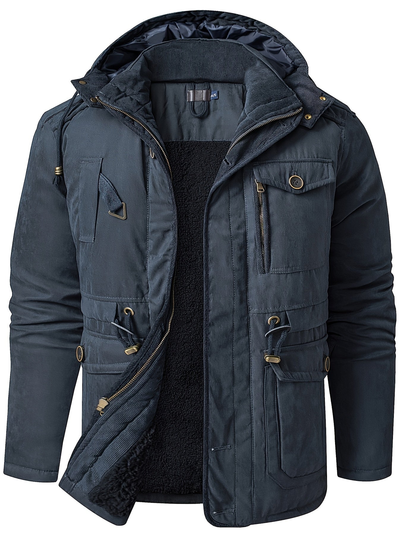 Warm Mens Waterproof Hooded Parka Jacket
