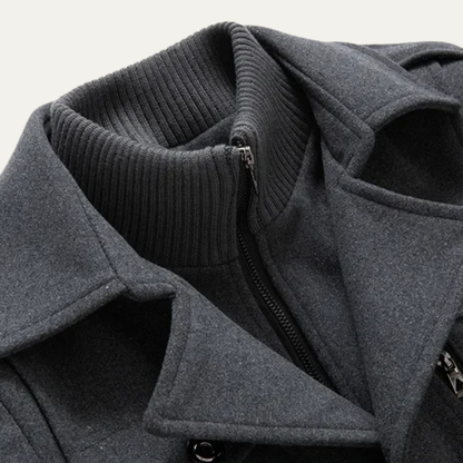 The Fasano Men's Smart Lapel Wool Blend Winter Coat