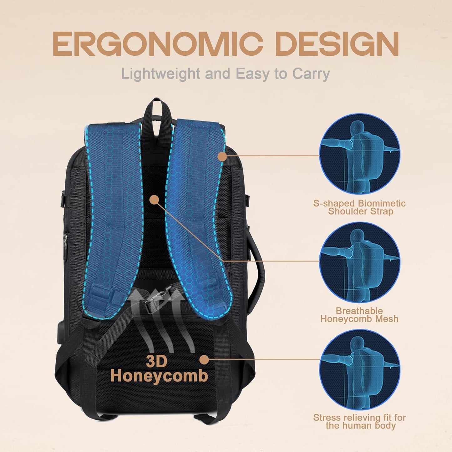 40L Expandable Waterproof Travel Backpack with USB Port & 17” Laptop Sleeve – AirVoyage (Buy 1, Take 1 FREE Promo)