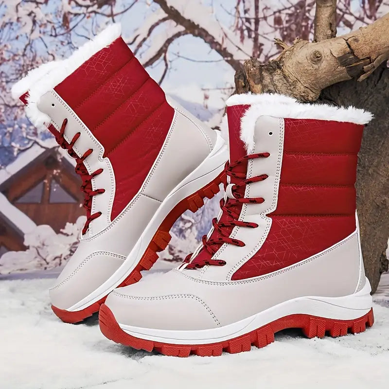 Waterproof women's snow boots - insulated winter boots with non-slip soles