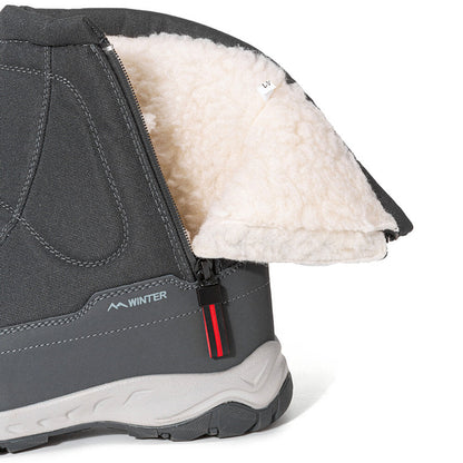 Women's winter boots with side zipper - waterproof, non-slip, durable snow boots with warm lining