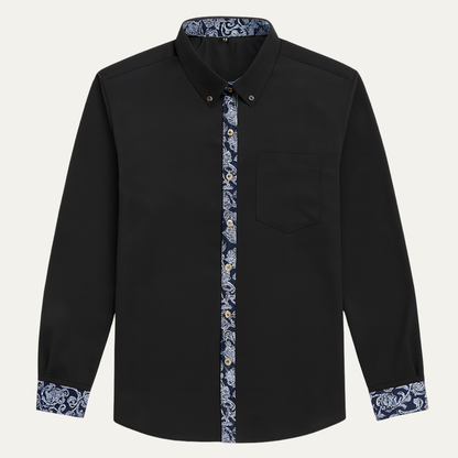 The Bellagio Men’s Business Slim Fit Shirt with Patterned Collar
