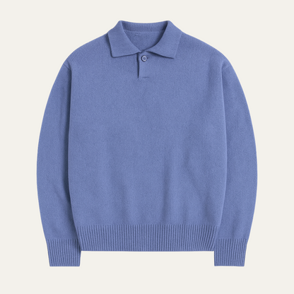 The Four Seasons Elegant Men’s Wool Buttoned Polo Knit Jumper