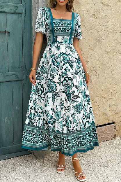 Bohemia Print Short Sleeve Casual Dress