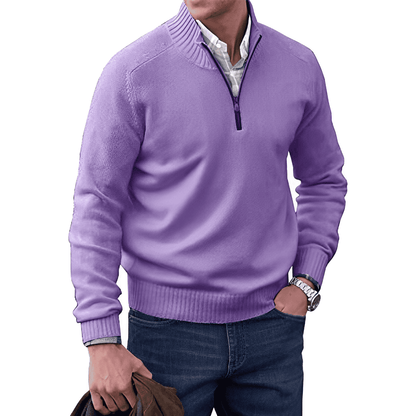 Classic Men's Quarter Zip Pullover Sweater