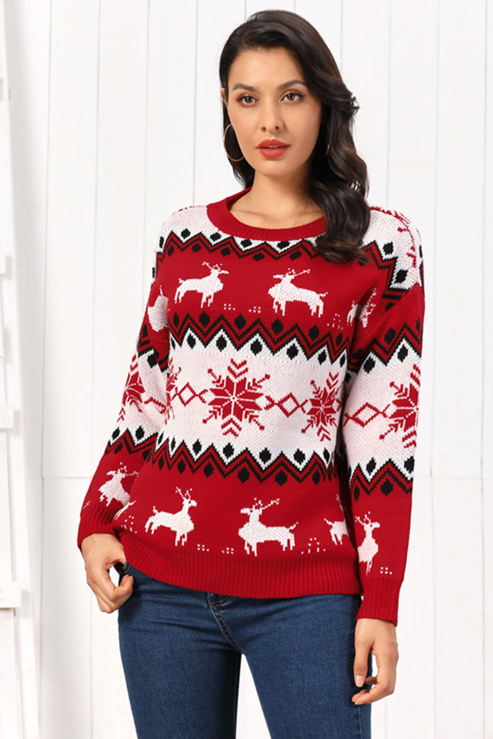 Fun Holiday Crew Neck Xmas Sweater - BritishElegance
