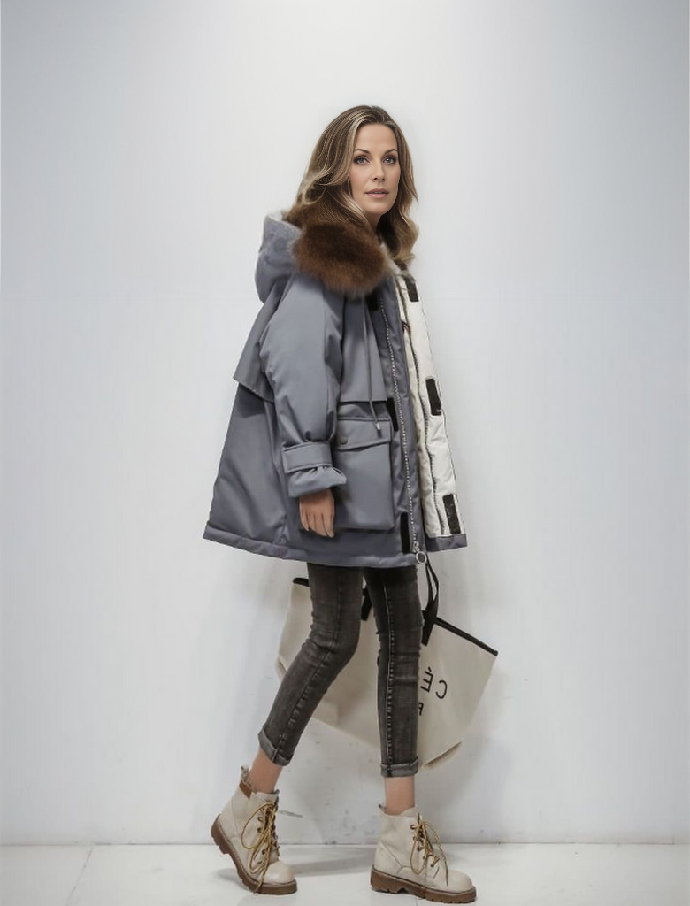 Warm Vegan Parka Coat for Women