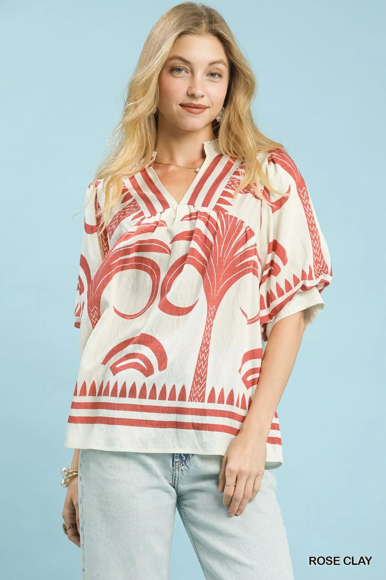 Tropical Leaf Short Sleeve Women's Blouse - BritishElegance