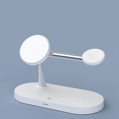 Compact 5-in-1 Wireless Charging Dock with LED Light