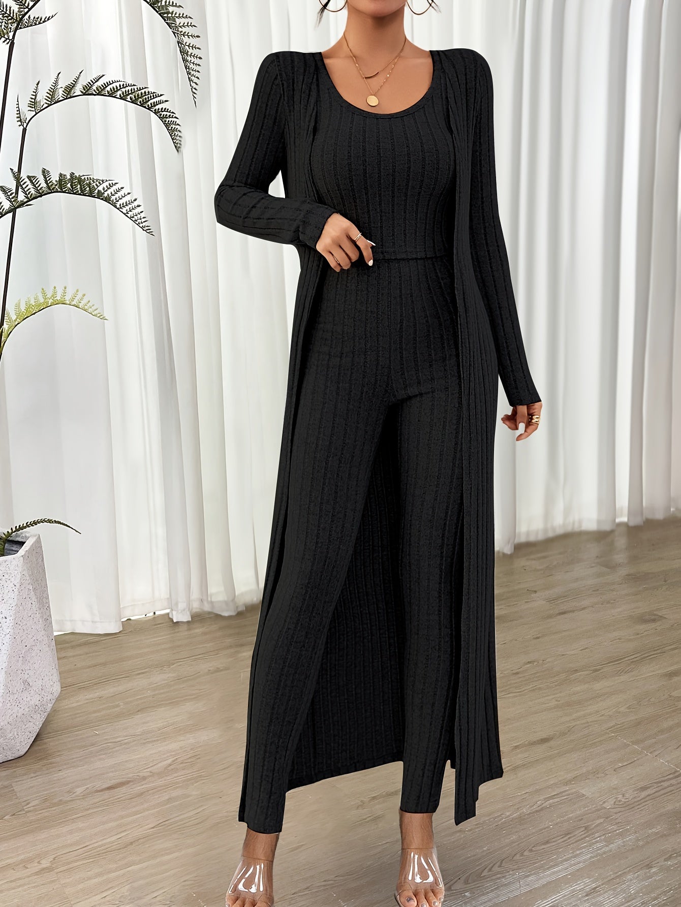 Comfy Women's 2 Piece Crop Top and High Waist Pants Set