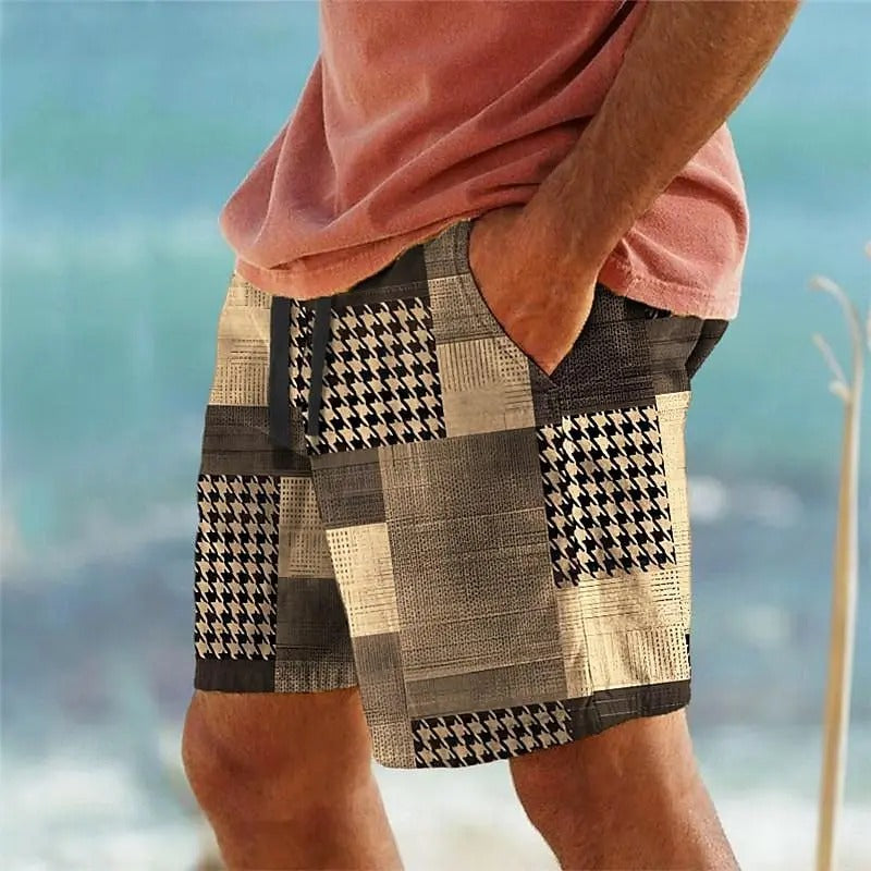 Classic Quilted Shorts with Chicken Foot Print