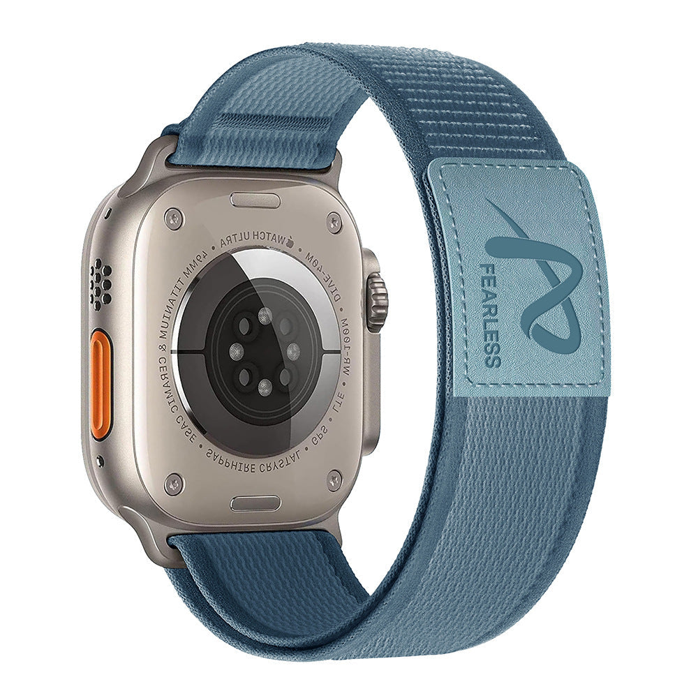 Durable Nylon Band for Apple Watch with Leather Patch