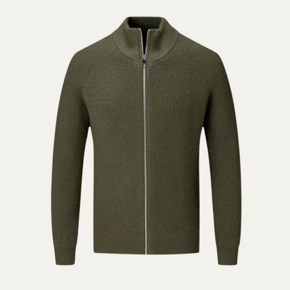 Men’s Ribbed Full Zip Knit Cardigan
