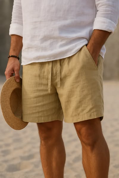 Comfortable Cotton Linen Shorts for Men - BritishElegance