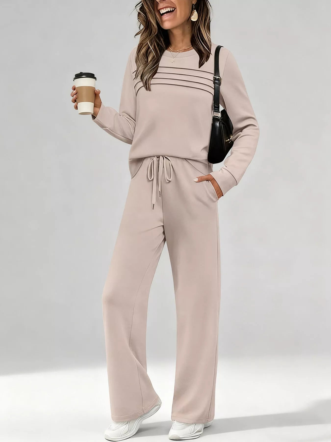 Comfortable Oversized Lounge Top and Pants Set