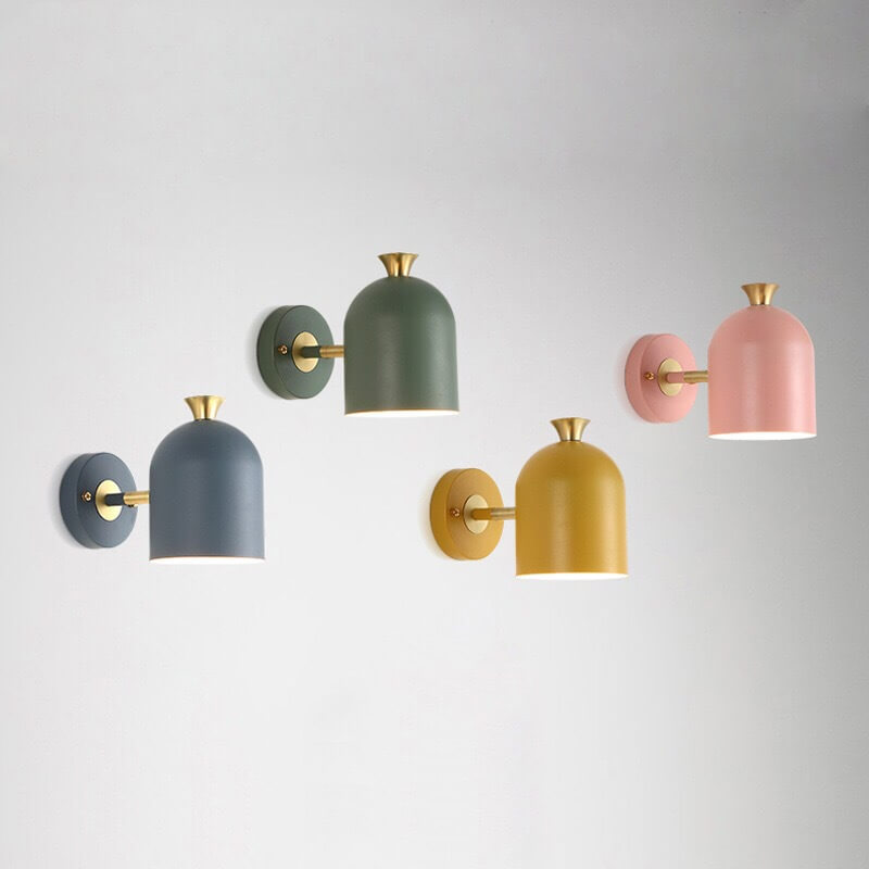 Slim Metal Round Wall Lamp Single Light Fixtures