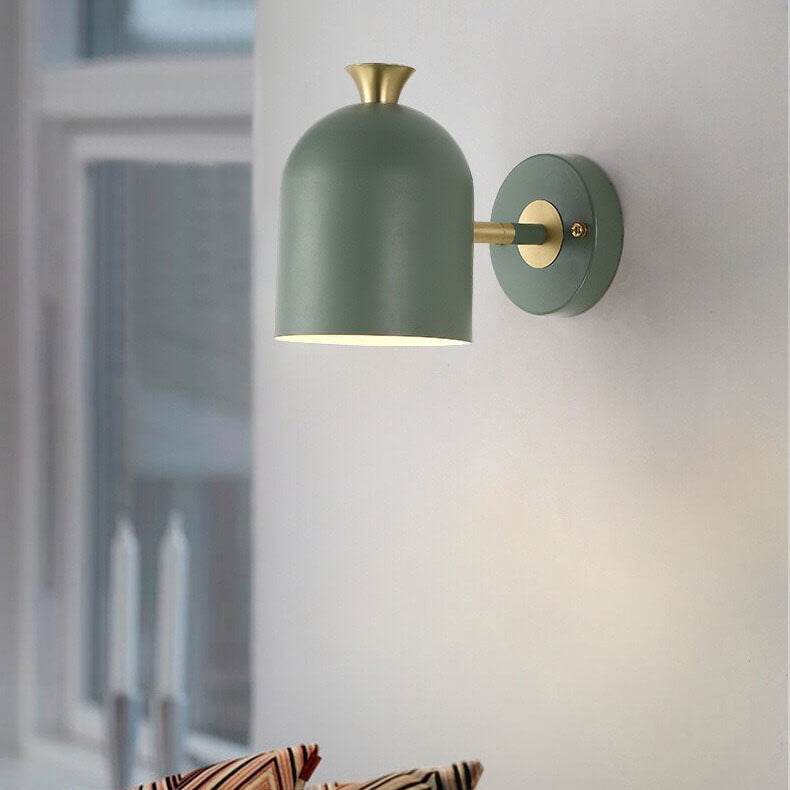 Slim Metal Round Wall Lamp Single Light Fixtures