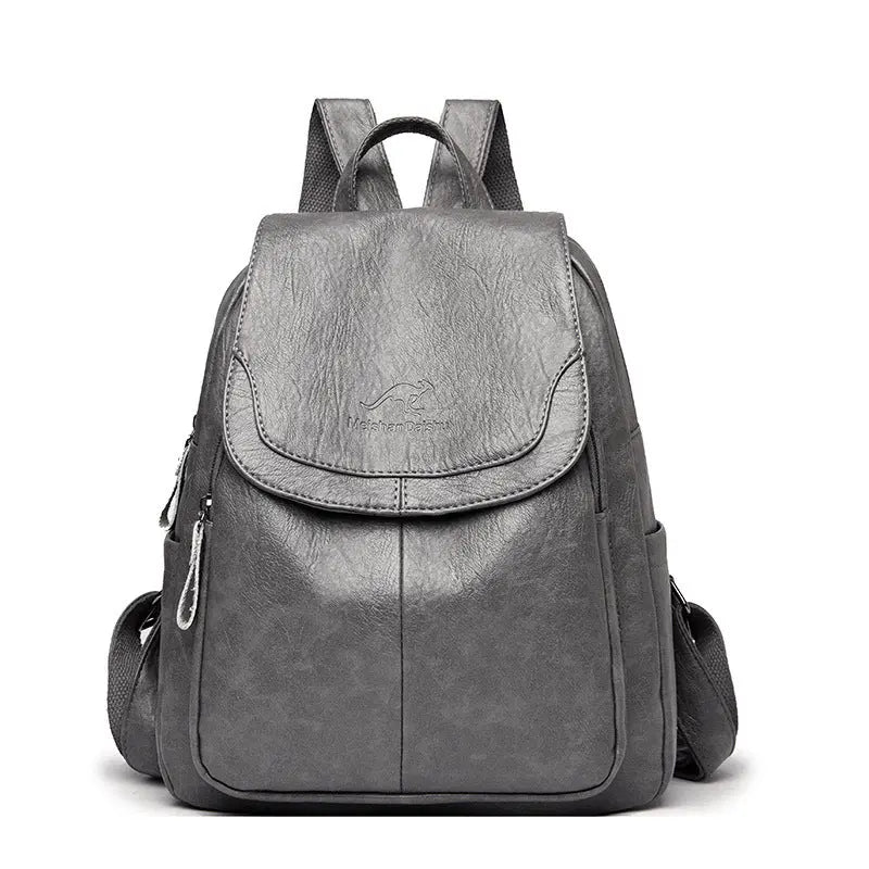 Flap Top Backpack with Matte Surface – For Women